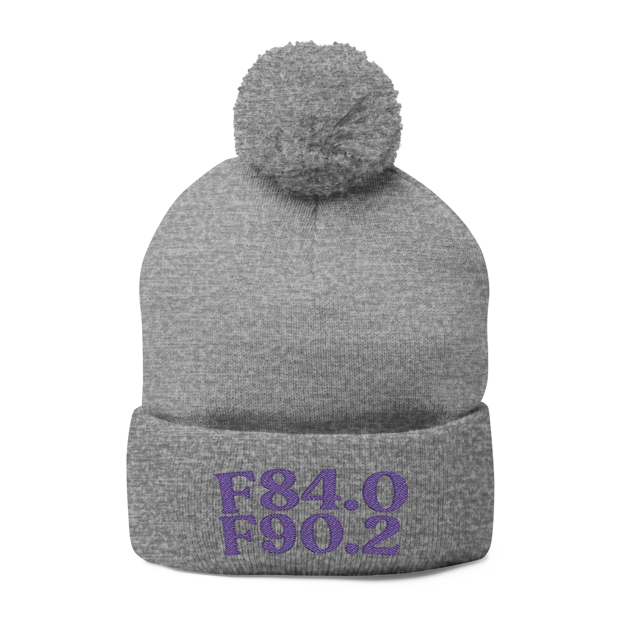AuDHD Purple Pom-Pom Beanie