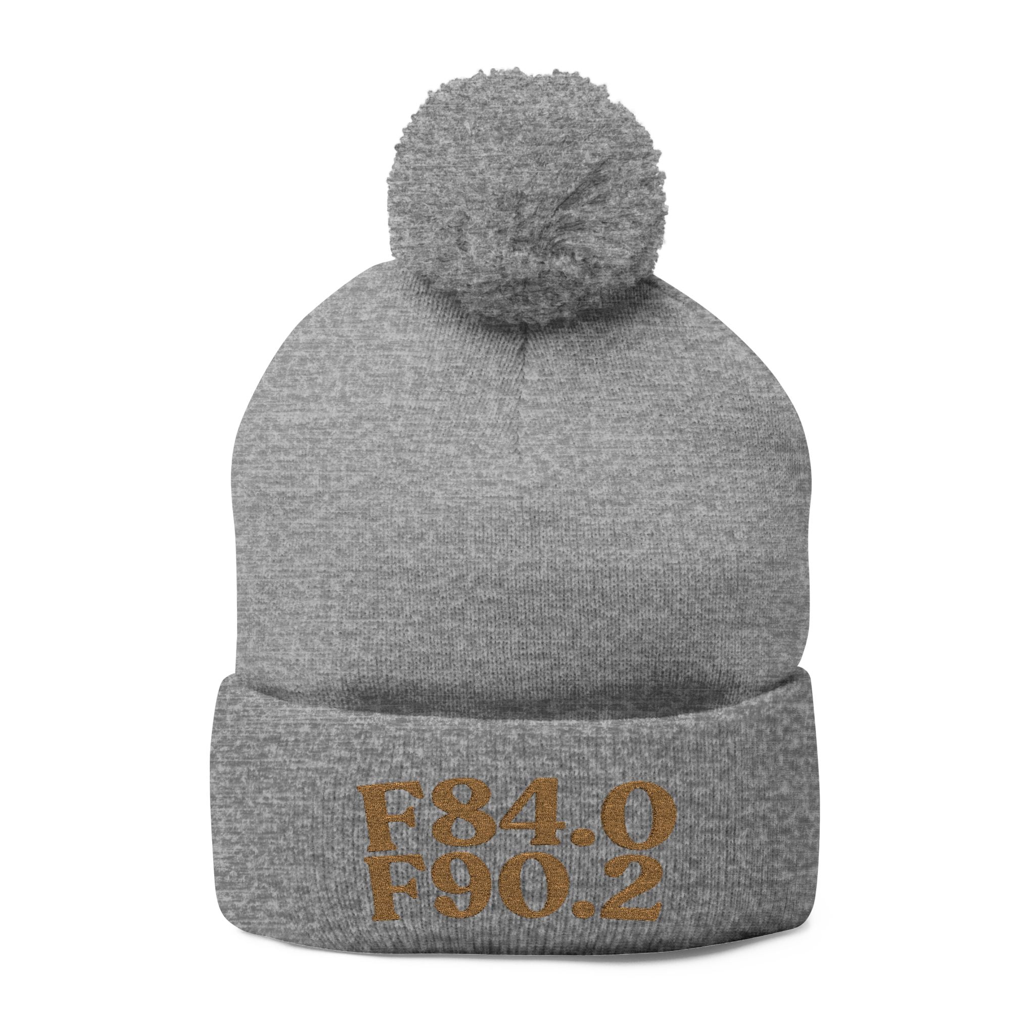 AuDHD Old Gold Pom-Pom Beanie