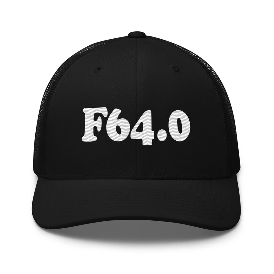 F64.0 Transsexualism: White-rectangle Retro Trucker Hat