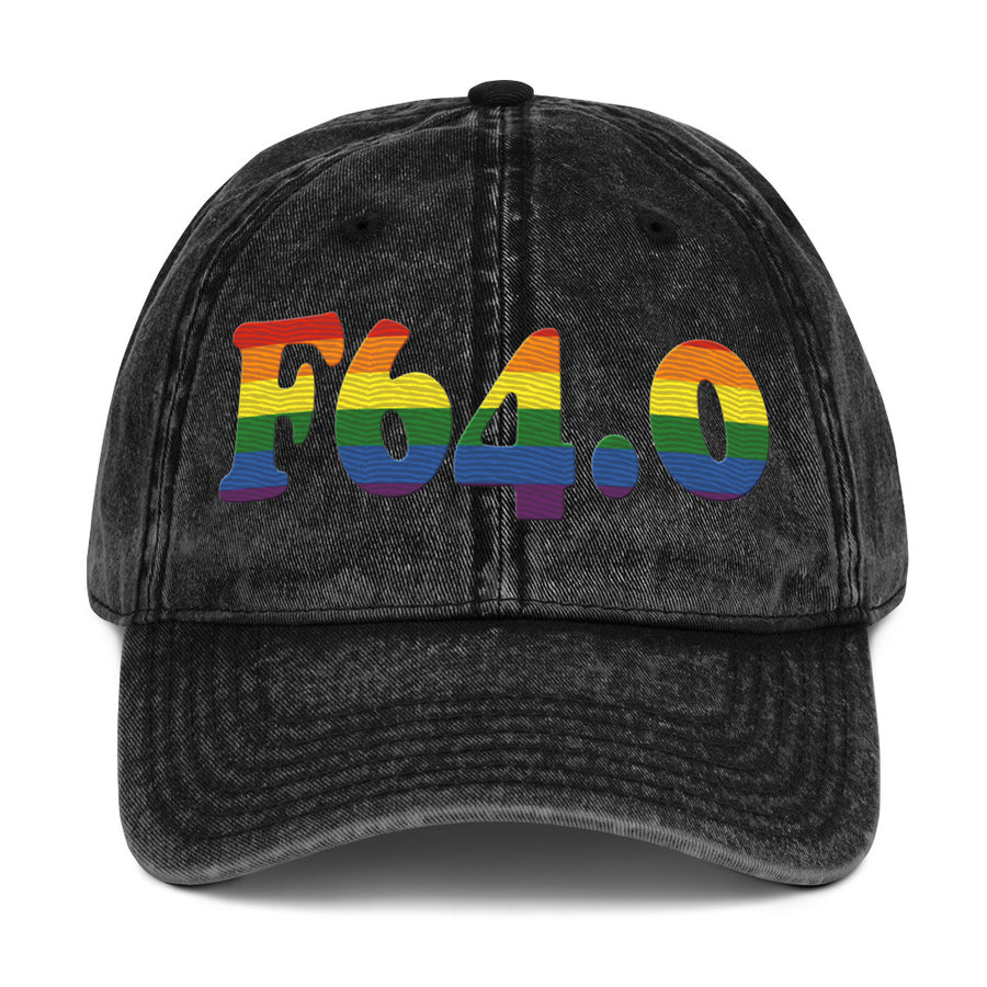 F64.0 Transsexualism: 6-Stripe Pride Vintage Cap