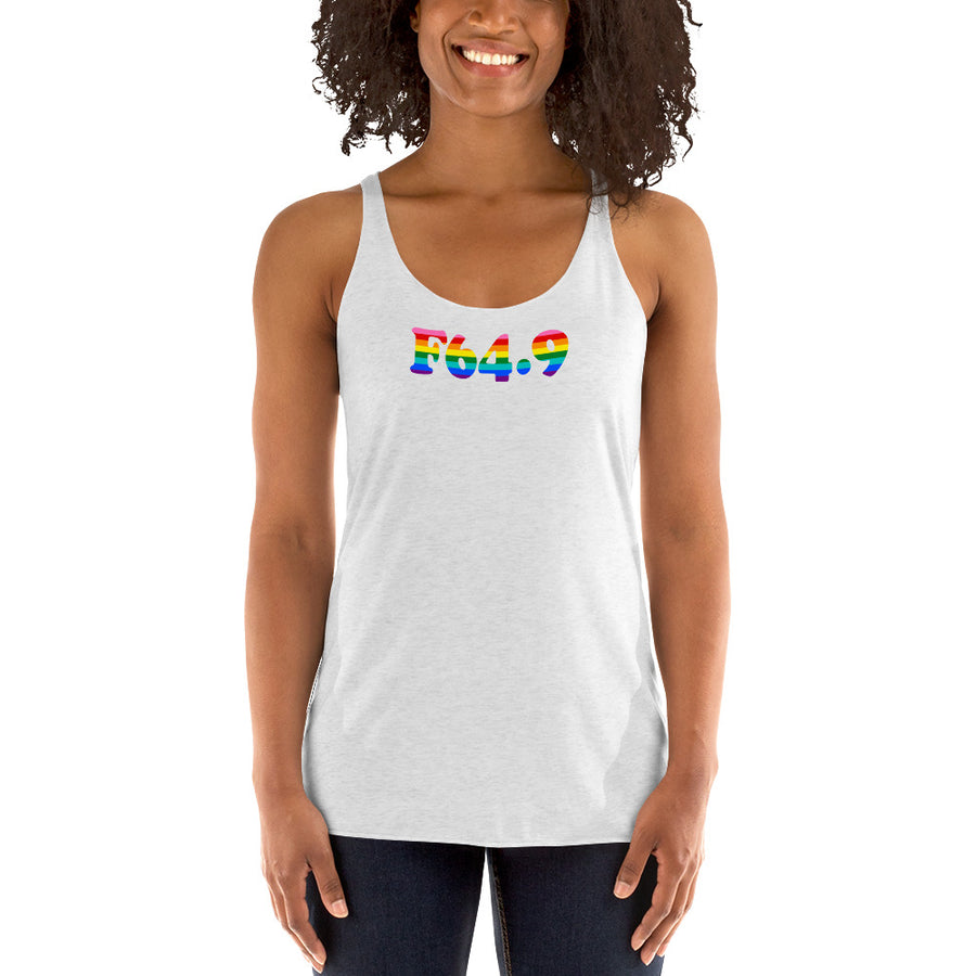 F64.9 Gender Identity Disorder, Unspecified: 8-Stripe Pride Racerback Tank