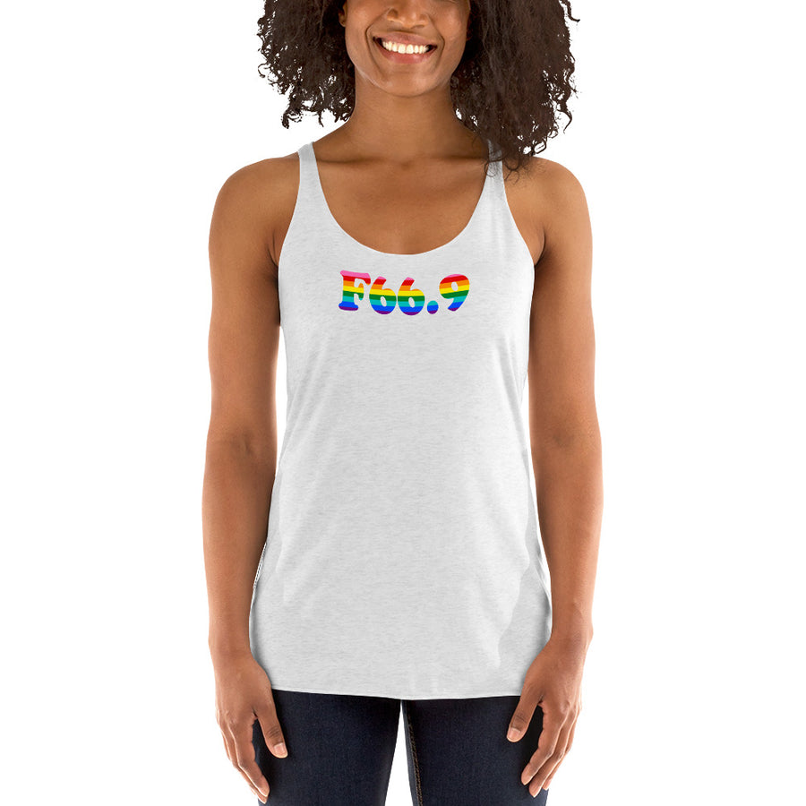 F66.9 Psychosexual Development Disorder, Unspecified: 8-Stripe Pride Racerback Tank