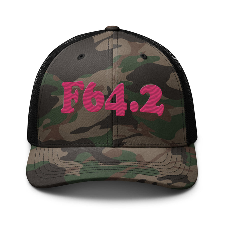 F64.2 Gender Identity Disorder of Childhood: Pink-rectangle Camouflage Trucker Hat
