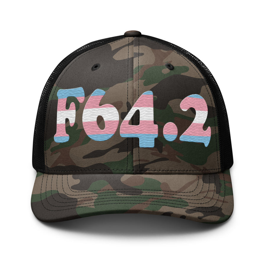 F64.2 Gender Identity Disorder of Childhood: Trans Pride Camouflage Trucker Hat
