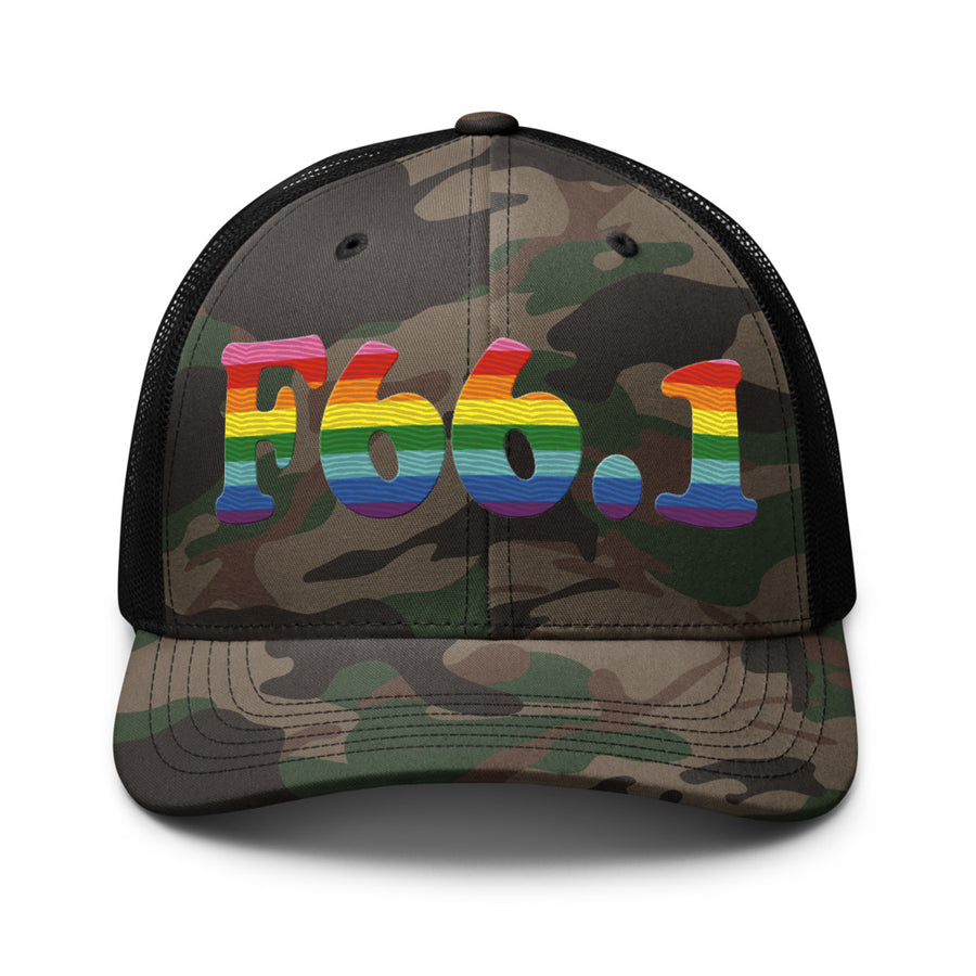 F66.1 Egodystonic Sexual Orientation: 8-Stripe Pride Camouflage Trucker Hat