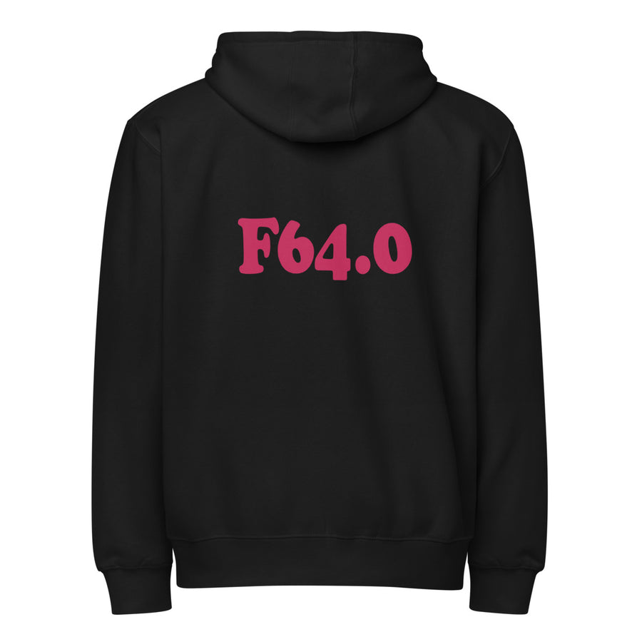 F64.0 Transsexualism: Pink-rectangle Full-Zip Hoodie