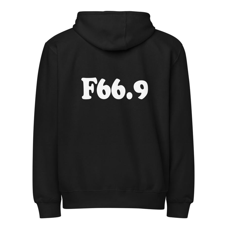 F66.9 Psychosexual Development Disorder, Unspecified: White-rectangle Full-Zip Hoodie
