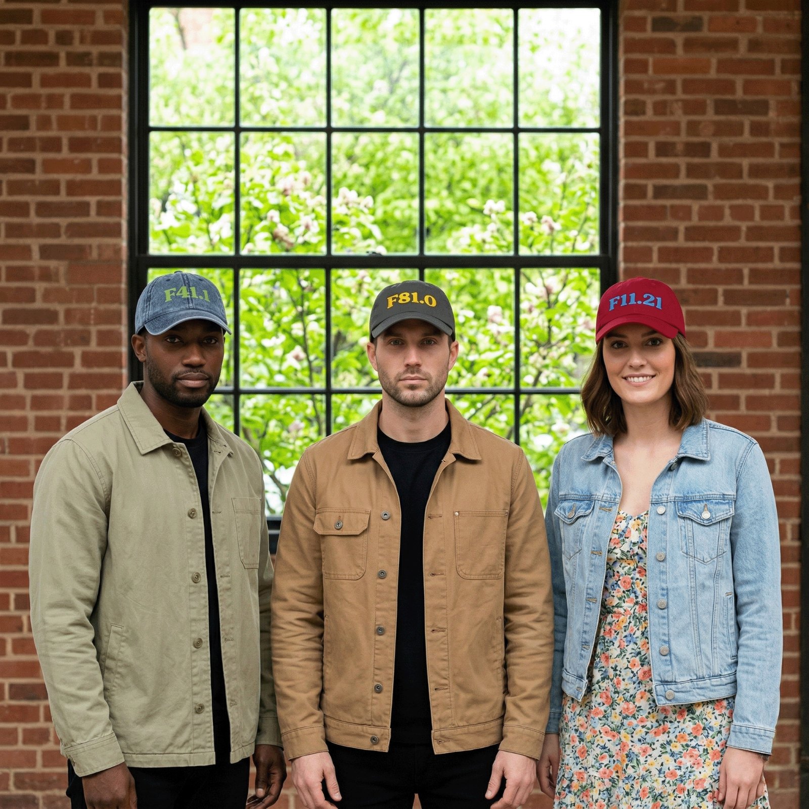 The people wearing ICD-10 caps in front of window