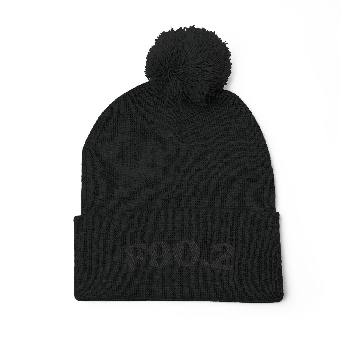 All Black Everything Pom-Pom Beanie