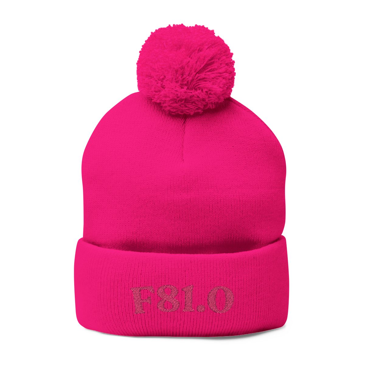 Flamingo Thread Neon Pink Pom-Pom Beanie