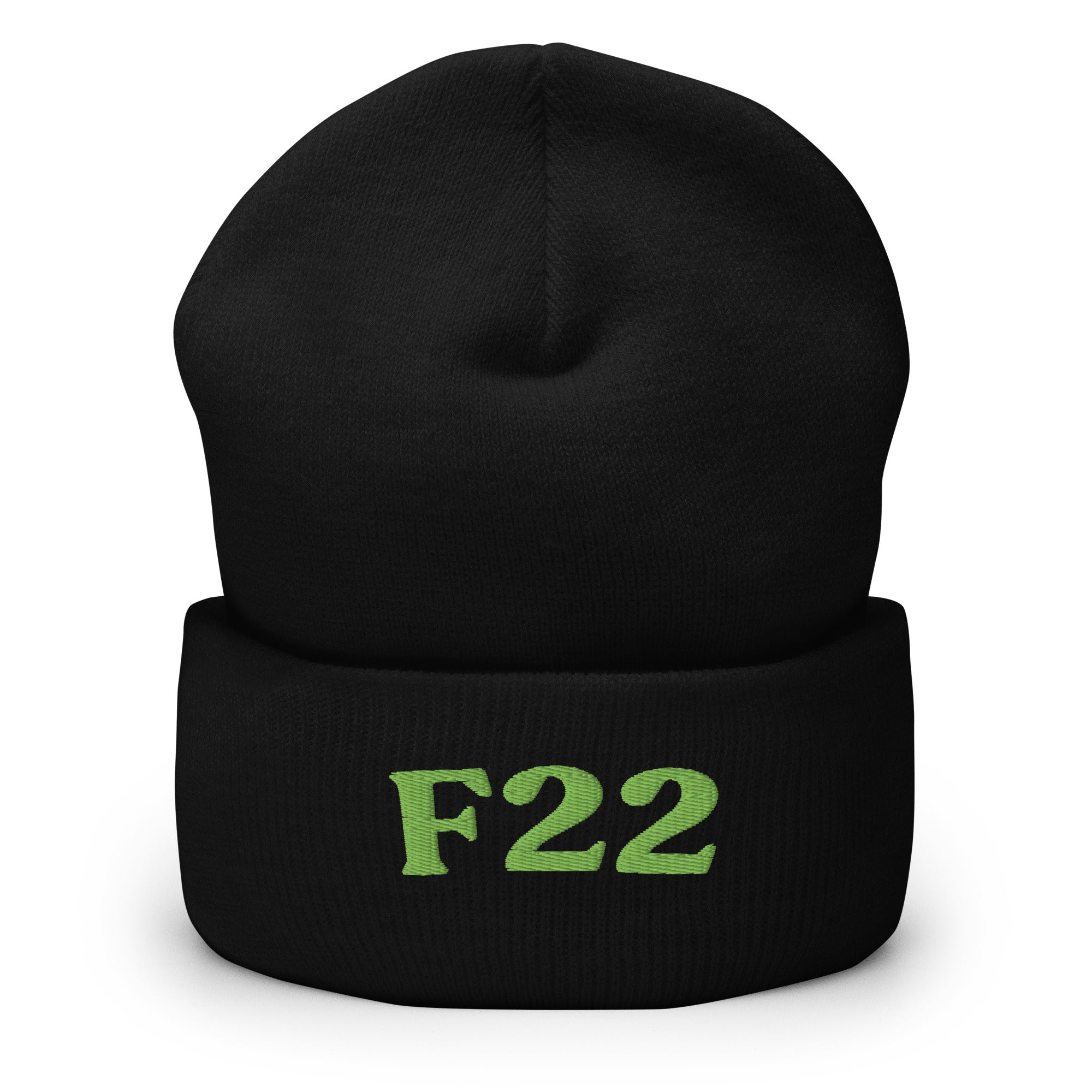 F22_cuffed-266_black_kiwi-green_flat2
