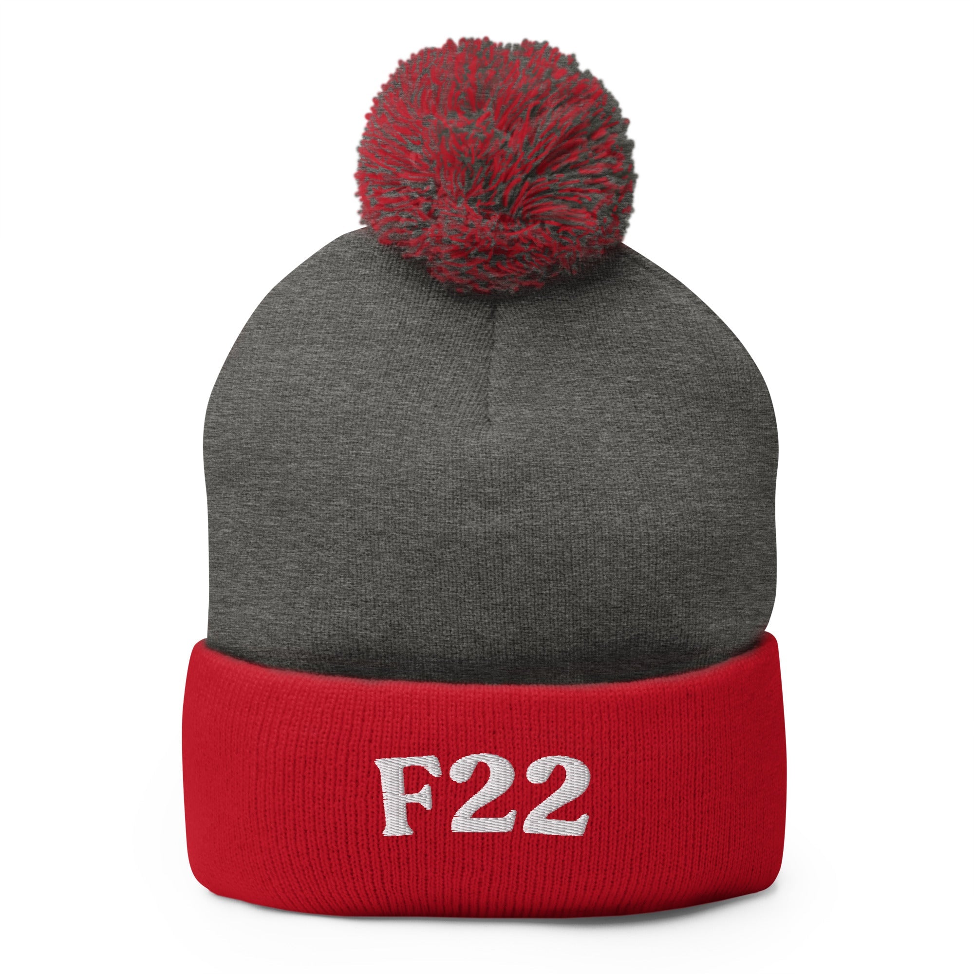 F22 | Product 93 | Dark Heather Grey/ Red | White