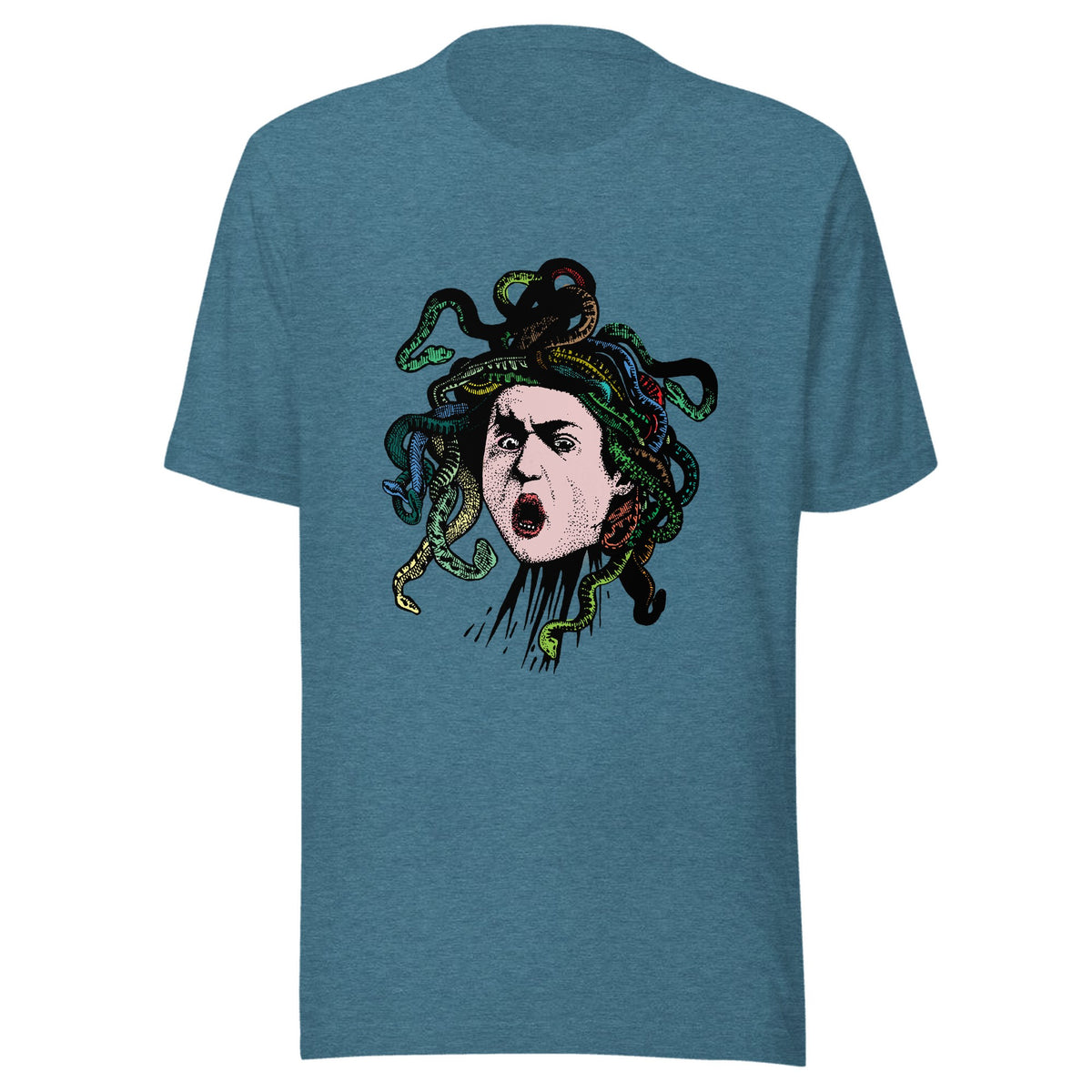 Caravaggio's Medusa, colorized — Unisex / Heather Deep Teal