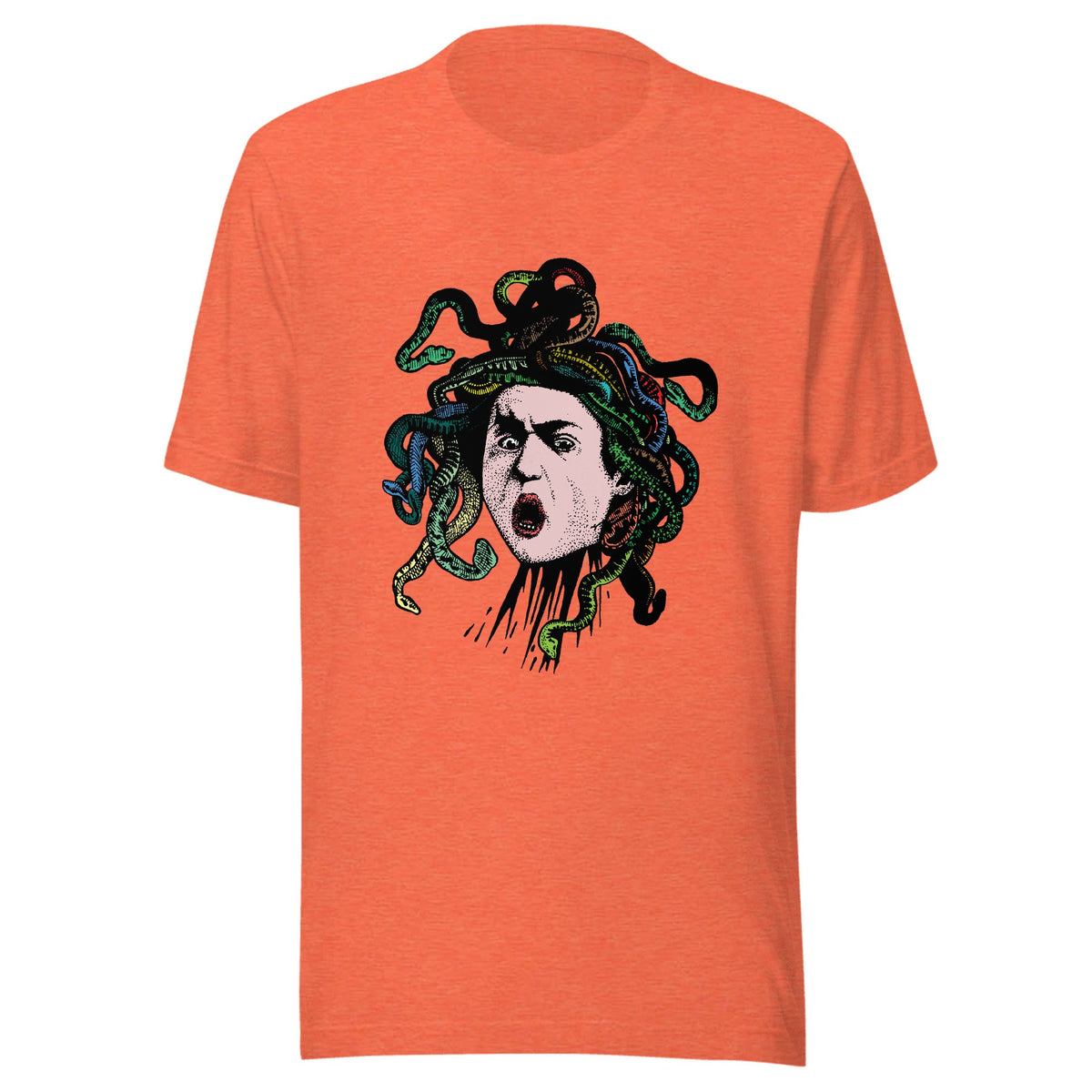 Caravaggio's Medusa, colorized — Unisex / Heather Orange