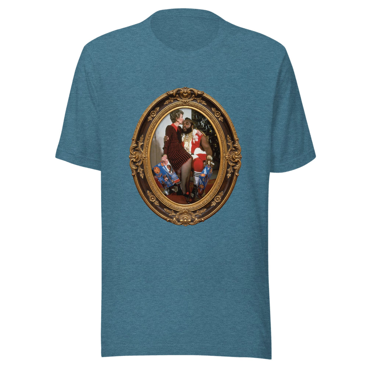 Nancy and Mr. T (framed) — Unisex / Heather Deep Teal