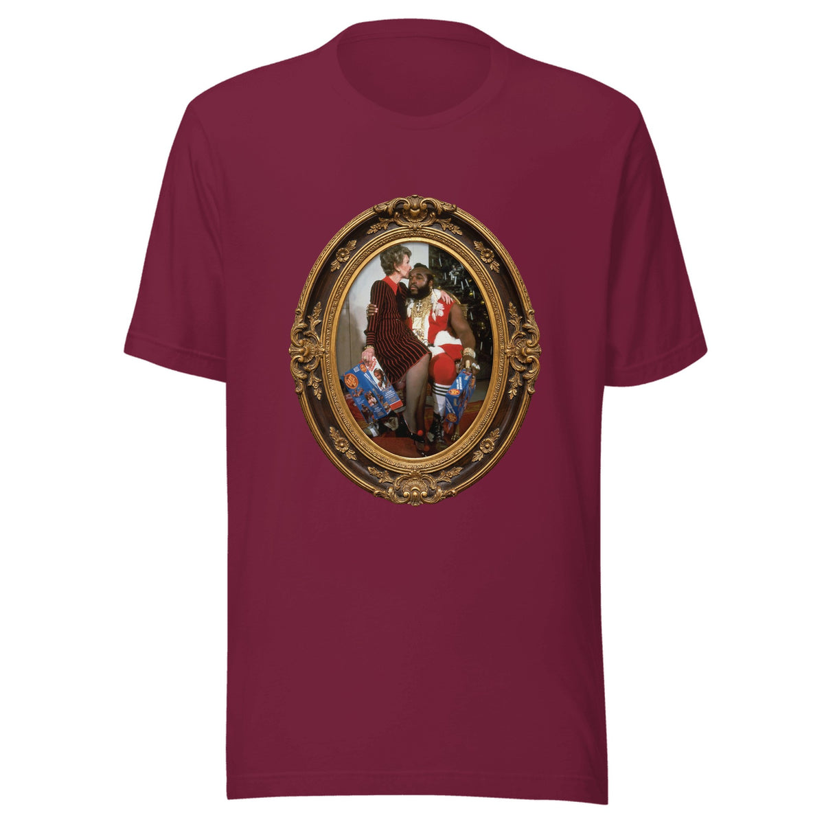 Nancy and Mr. T (framed) — Unisex / Maroon