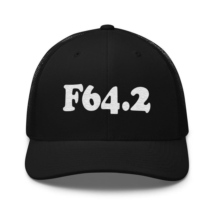 F64.2 Gender Identity Disorder of Childhood: White-rectangle Retro Trucker Hat