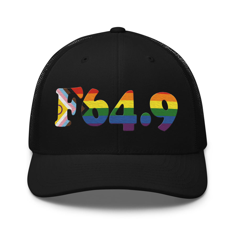F64.9 Gender Identity Disorder, Unspecified: Progress + Intersex Pride Retro Trucker Hat