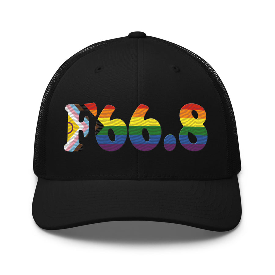 F66.8 Other Psychosexual Development Disorders: Progress + Intersex Pride Retro Trucker Hat