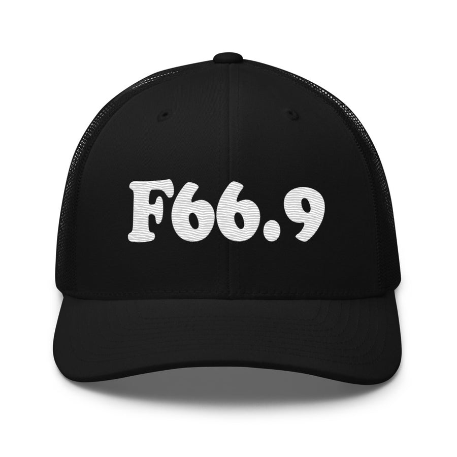 F66.9 Psychosexual Development Disorder, Unspecified: White-rectangle Retro Trucker Hat