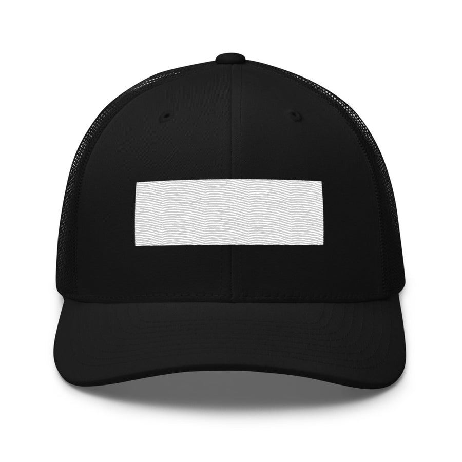 White-rectangle Retro Trucker Hat