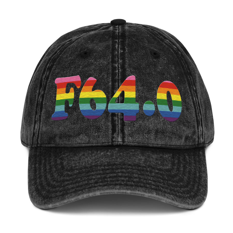 F64.0 Transsexualism: 8-Stripe Pride Vintage Cap