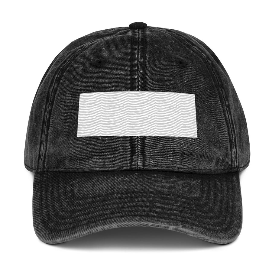 White-rectangle Vintage Cap
