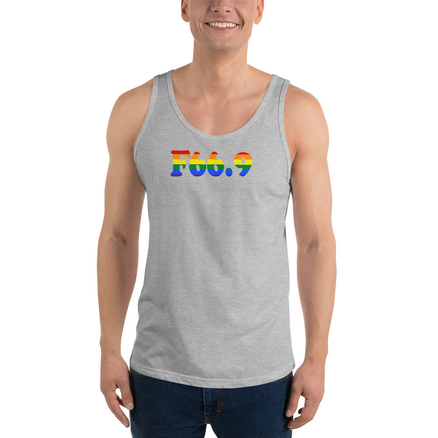 F66.9 Psychosexual Development Disorder, Unspecified: 6-Stripe Pride Unisex Tank