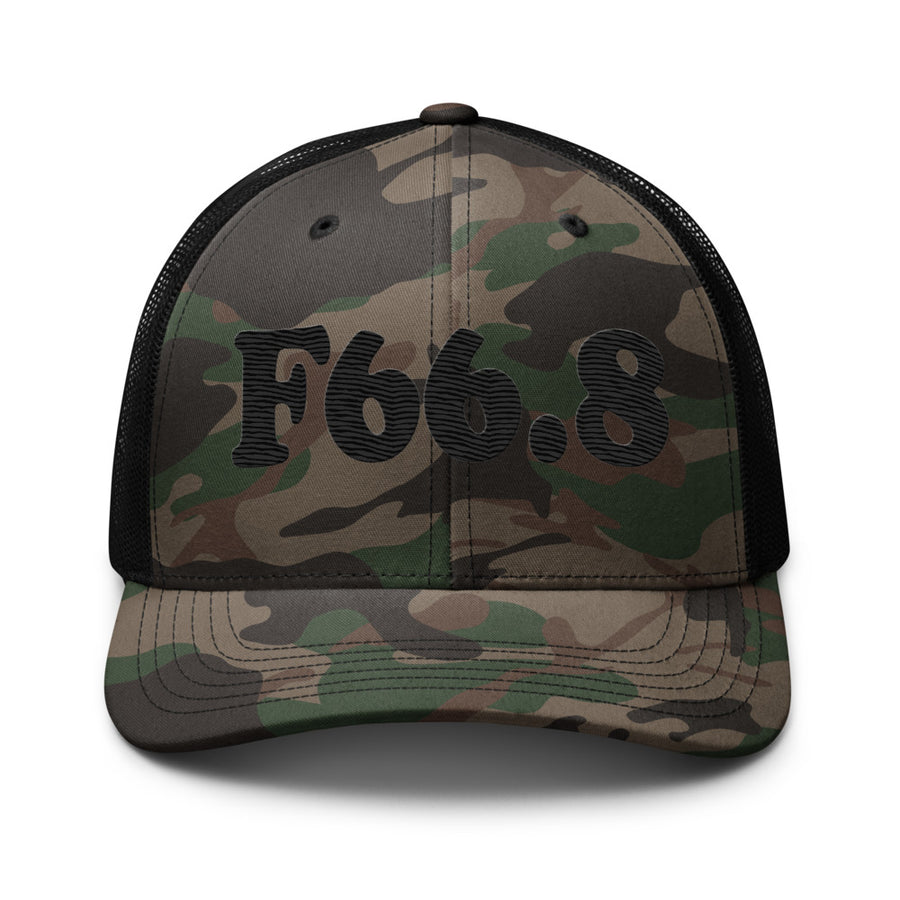 F66.8 Other Psychosexual Development Disorders: Black-rectangle Camouflage Trucker Hat