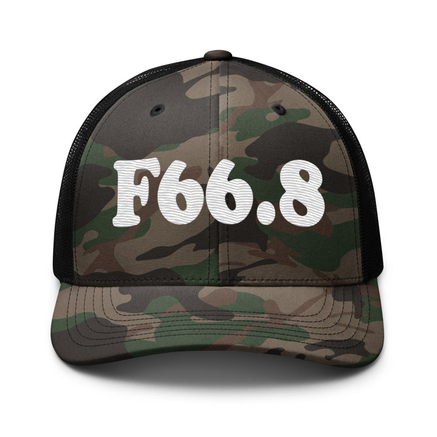 F66.8 Other Psychosexual Development Disorders: White-rectangle Camouflage Trucker Hat