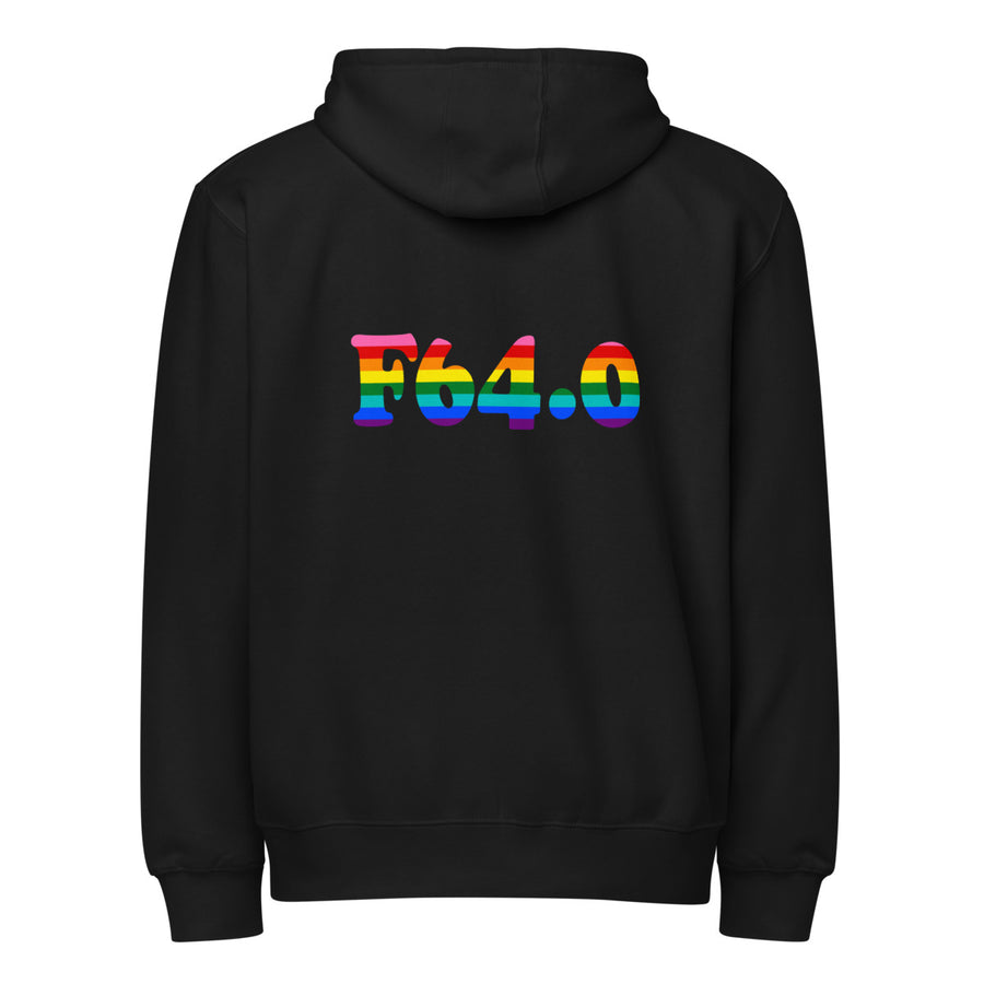 F64.0 Transsexualism: 8-Stripe Pride Full-Zip Hoodie