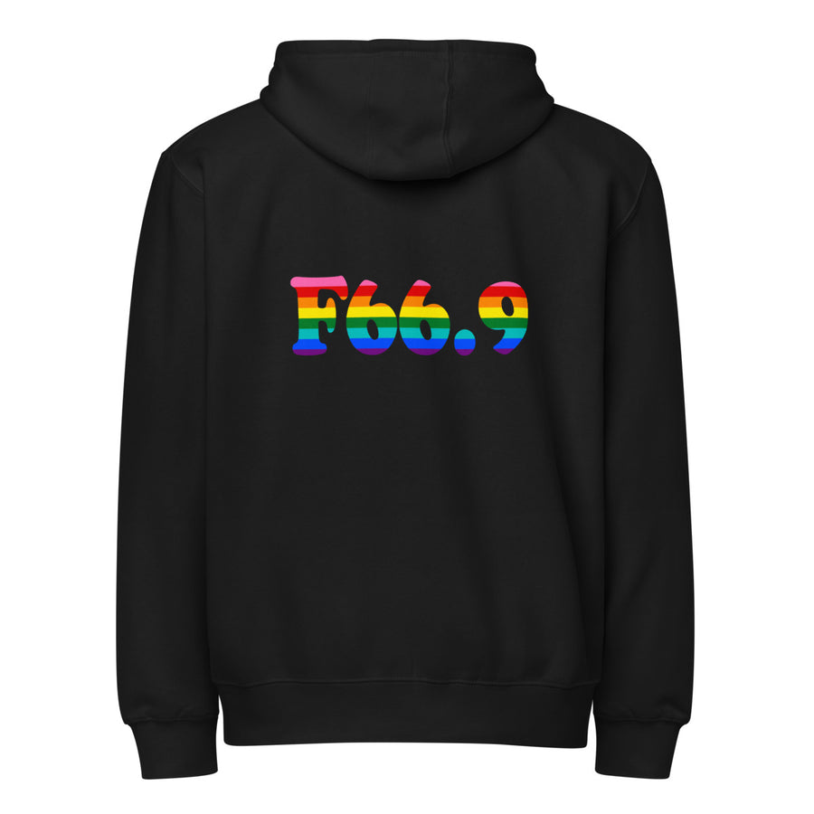 F66.9 Psychosexual Development Disorder, Unspecified: 8-Stripe Pride Full-Zip Hoodie